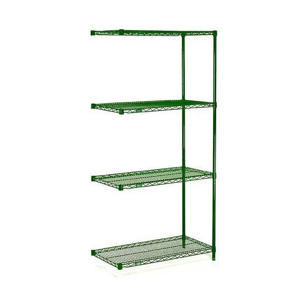 Nexel Wire Shelving Add-On, Green Epoxy, 30W X 18D X 86H A18308G - main